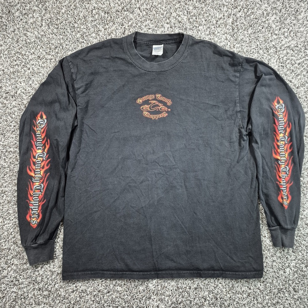 Vtg Y2K Orange County Choppers‎ Men's Xl Long Sleeve T-Shirt Faded Distressed